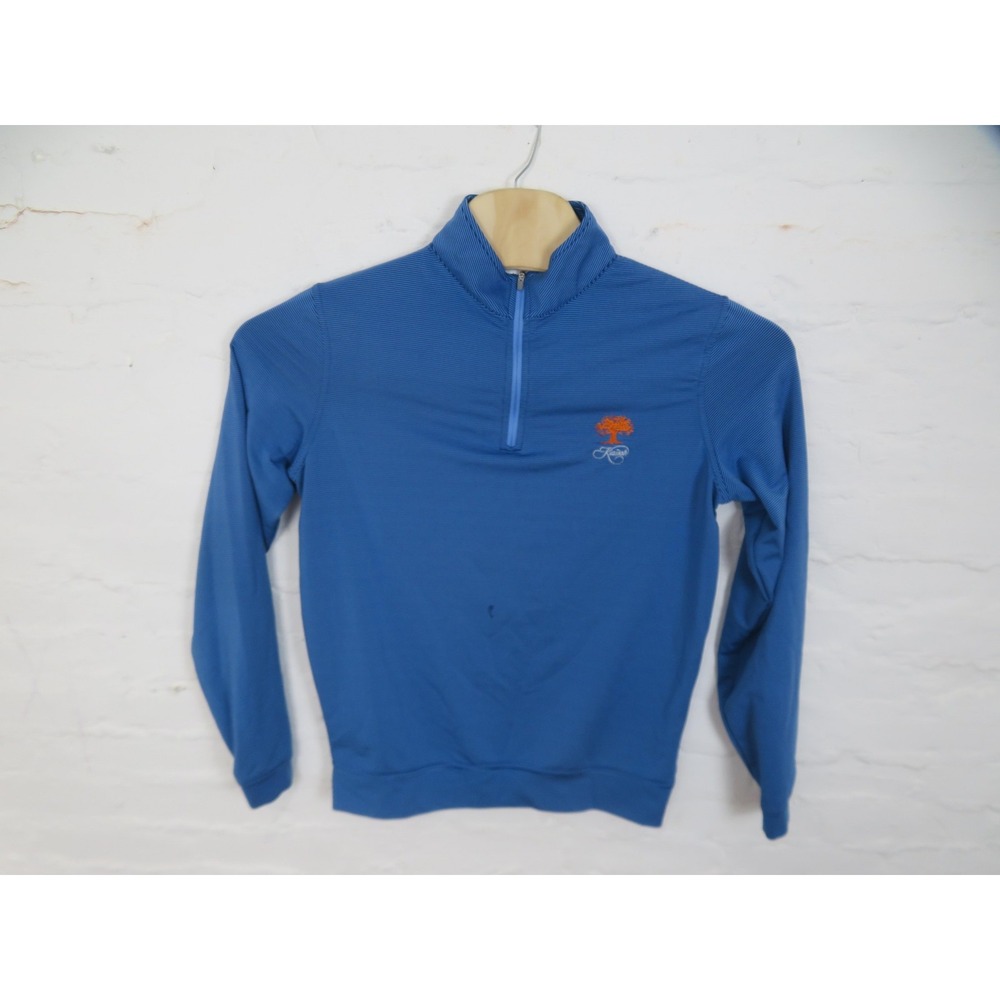 Peter Millar Kiawah Island 1/4 Zip Pullover Mens Small Blue Golf Performance